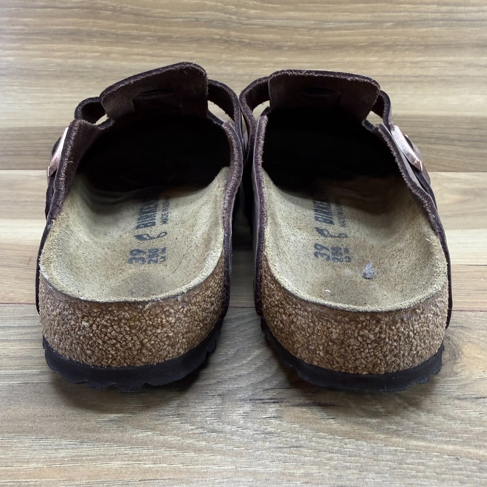 Birkenstock Boston Clogs Womens 8 W EU 39 Brown Nubuck Leather Slip On - Picture 7 of 10